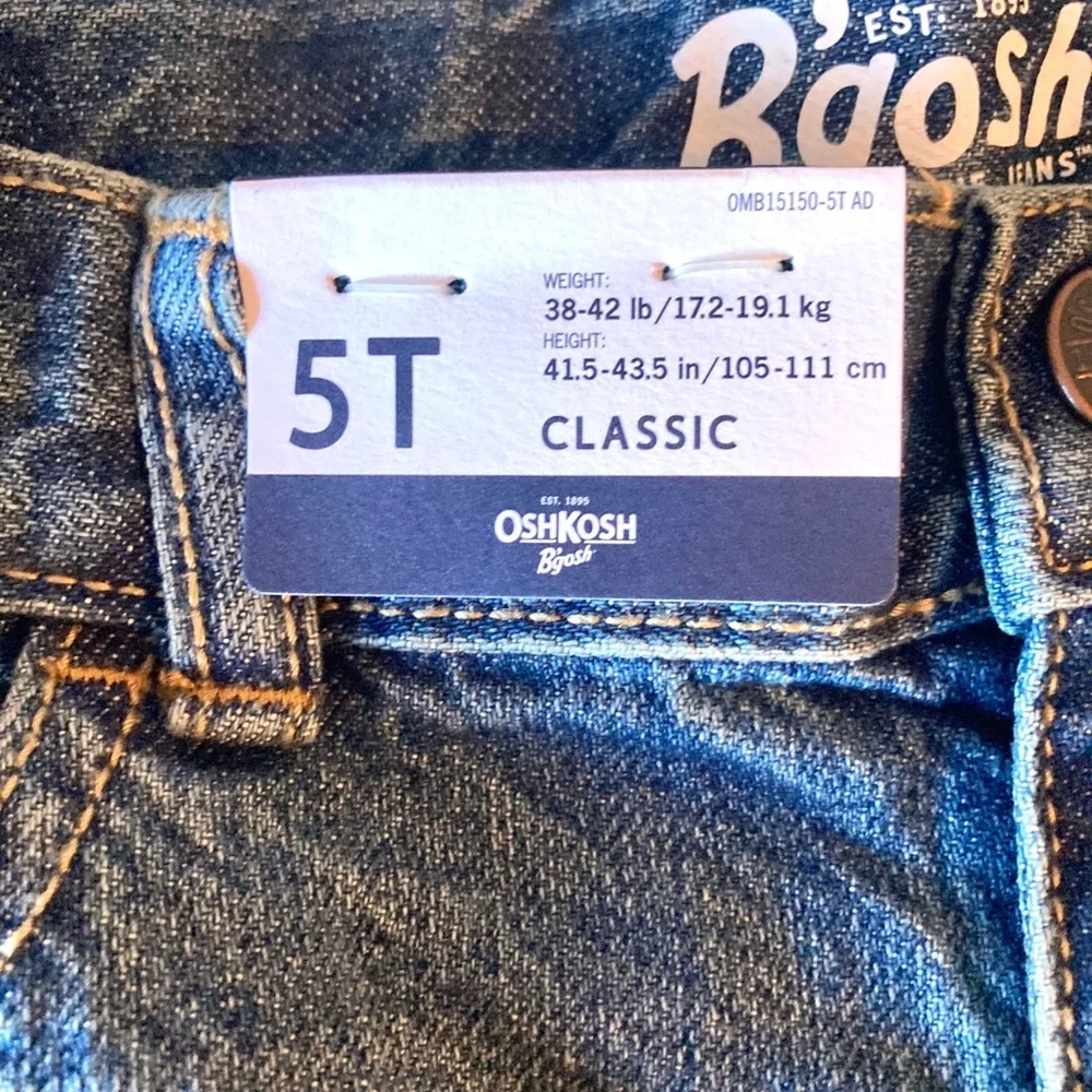 NWT Oshkosh jeans and 2 long sleeve tees Size 5